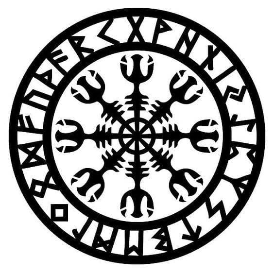 符文-aegishjalmur-符号-敬畏头盔-符号