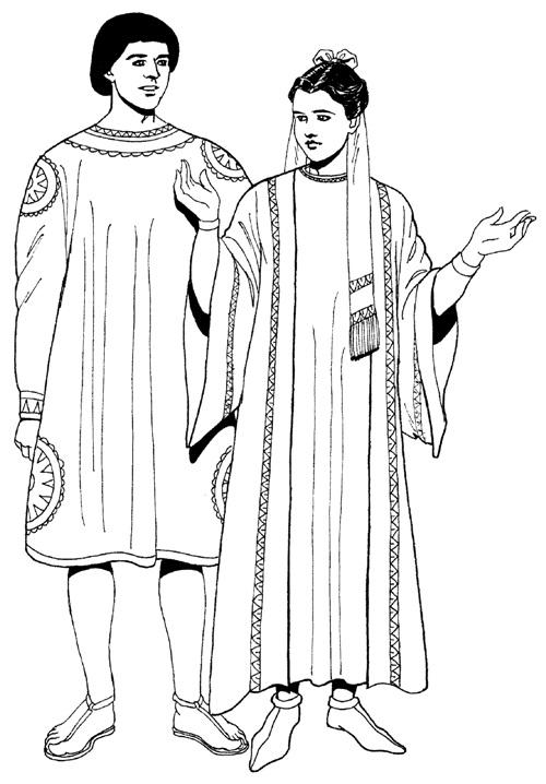 拜占庭男子中山装和女子Dalmatic