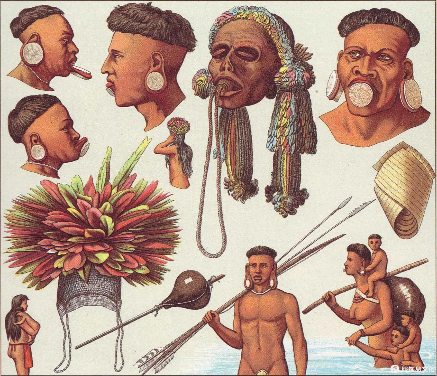 南美洲 - 瓜拉尼 - 加勒比海 - 博托库多斯传统服饰