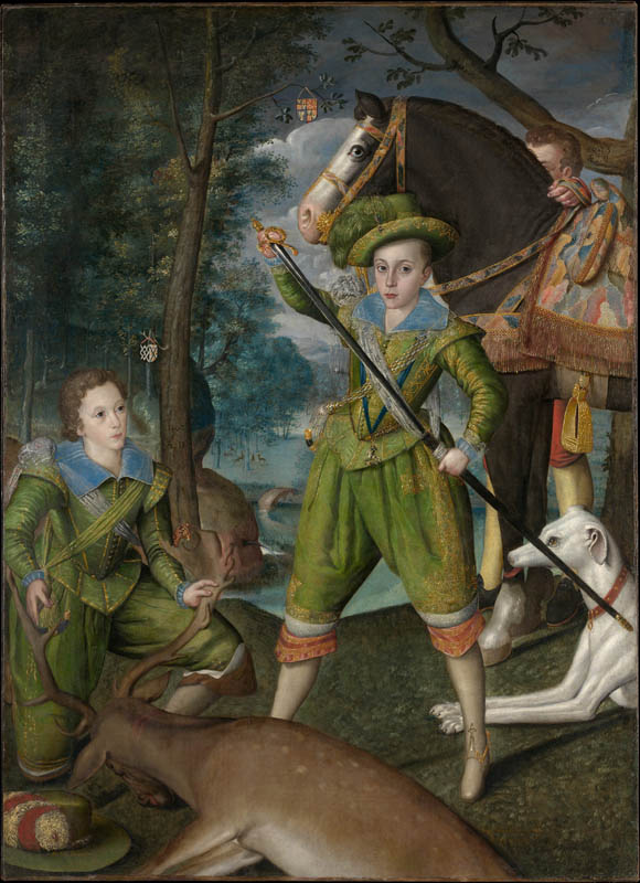 威尔士亲王亨利·弗雷德里克 (1594–1612) 与约翰·哈灵顿爵士 (1592–1614) 在狩猎场