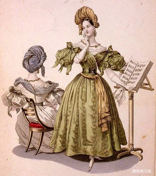 向浪漫主义服装的过渡（1820-1820）和第一种浪漫风格：球形服装（1828-1836）