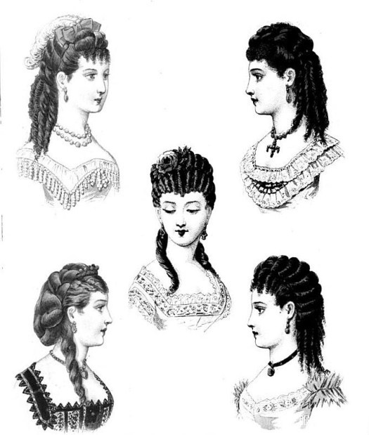 1870 年代的大杂烩：他和她的更衣室、沐浴、新娘嫁妆、维多利亚时代哀悼规则以及许多时尚插图
