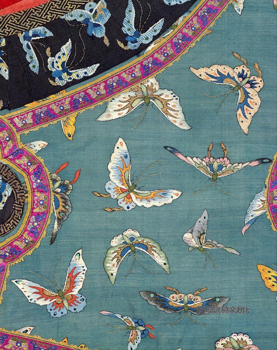 女式蝴蝶无袖夹克，挂毯编织丝绸和金属线（缂丝），中国