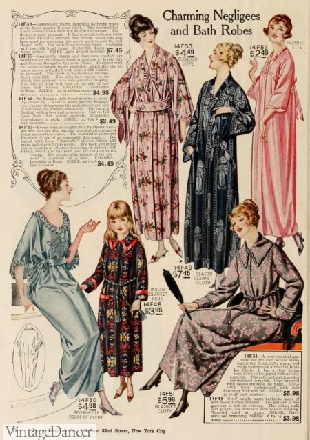 1919 女士睡衣、睡衣、长袍 - vintagedancer.com