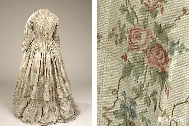 塔夫绸连衣裙，1850 年代