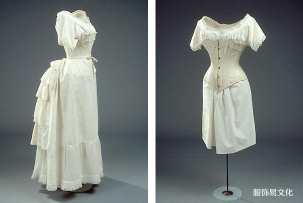 Tournure 衬裙、紧身胸衣和衬裙，1870 年代
