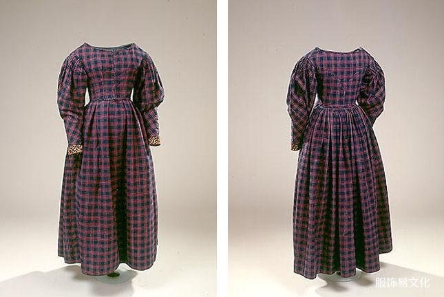 乡村博科尼的全纱连衣裙，约。 1840年
