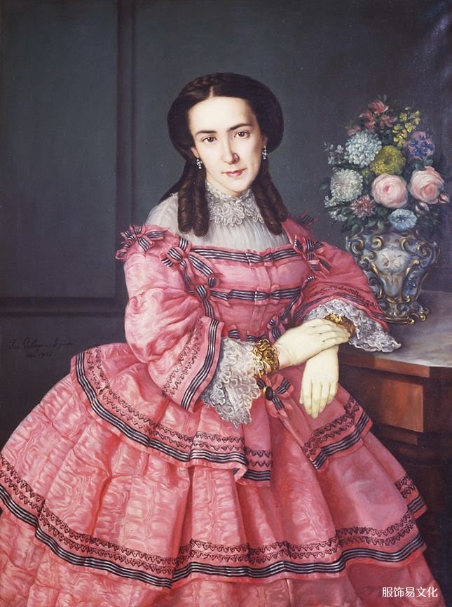 浪漫主义时期服装1848-1862：荷叶边连衣裙