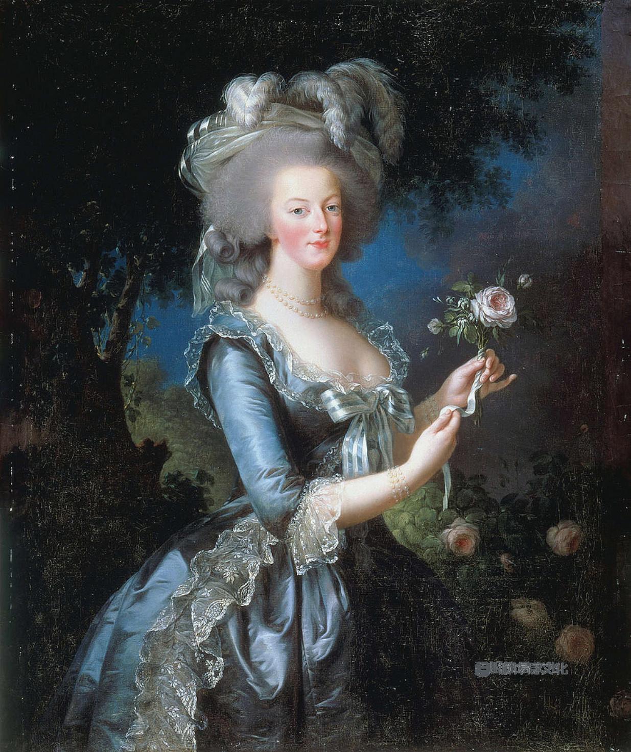 伊丽莎白·维吉·勒布伦，玛丽·安托瓦内特，法国女王，1783 年，法国凡尔赛宫凡尔赛宫。 18世纪时尚