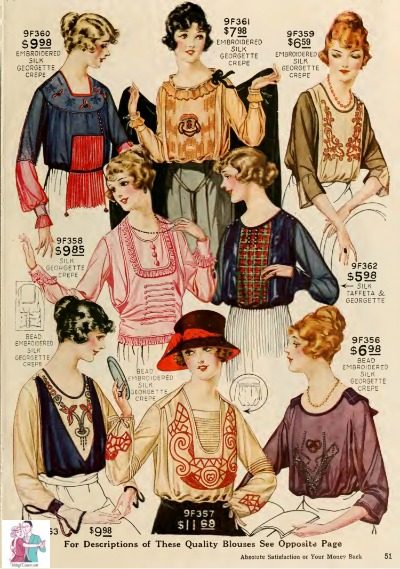 1919 年爱德华时代衬衫 Mr Selfridge 服装 - vintagedancer.com