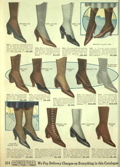 1918 年女士靴子和鞋子 - vintagedancer.com