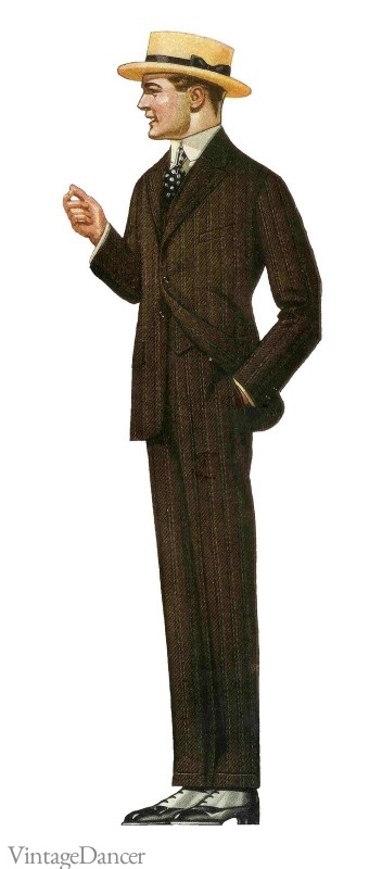 1917 年爵士时代男式爱德华时代西装 - vintagedancer.com