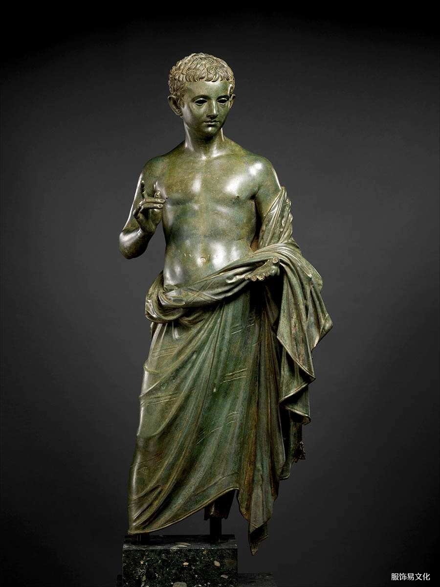 罗马贵族男孩希玛申青铜雕像