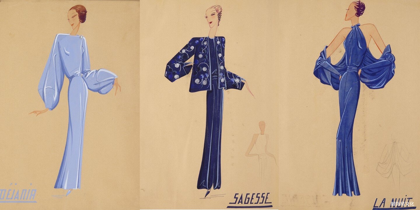 Jeanne Lanvin 的时尚插画，约。 1920年代