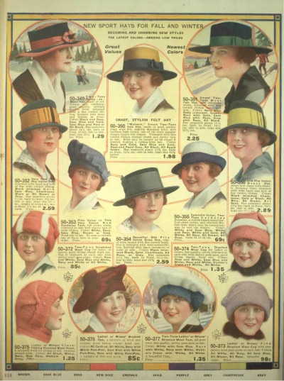 1918 年女士帽子 Mr Selfridge 帽子 - vintagedancer.com