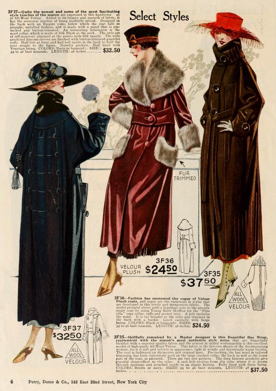 1919 女式冬季外套、夹克、皮草 - vintagedancer.com