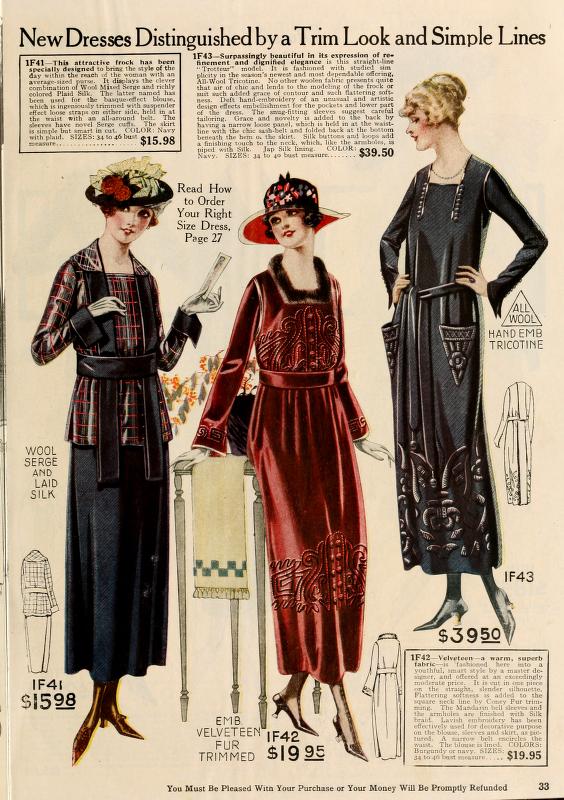 1919 年冬季时尚服饰 - vintagedancer.com