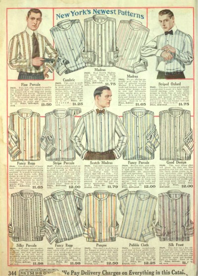 1919 年爱德华七世时代男士正装衬衫 - vintagedancer.com