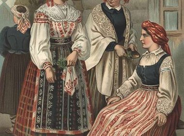 立陶宛的传统服装和习俗。农民民间艺术。