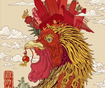 中国风图案鸡