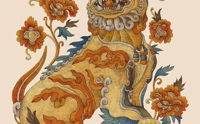 中国传统狮子图案