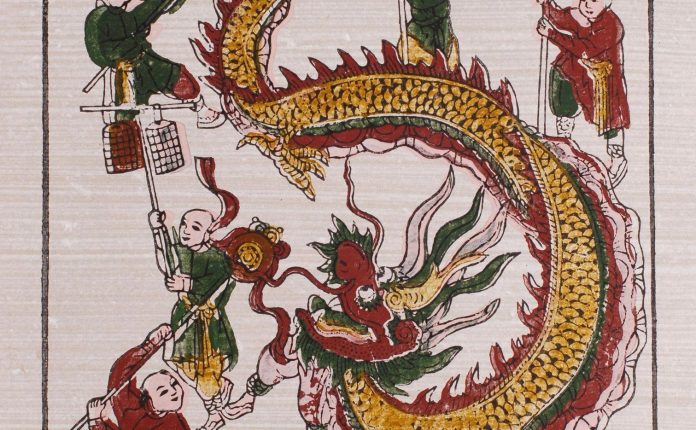 中国风图案龙，孩子