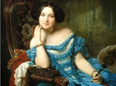浪漫主义时期服装1848-1862：塔裙荷叶边连衣裙